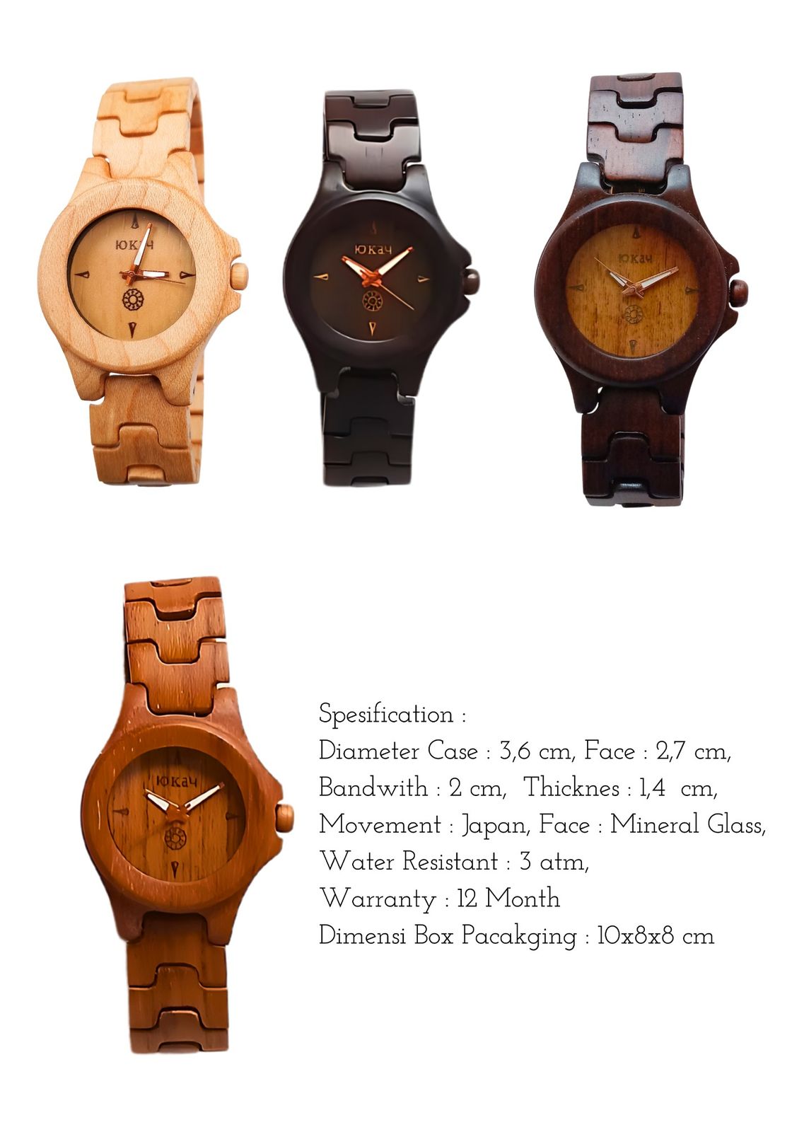 jam tangan kayu perempuan